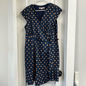 Navy Dress with Squirrel pattern